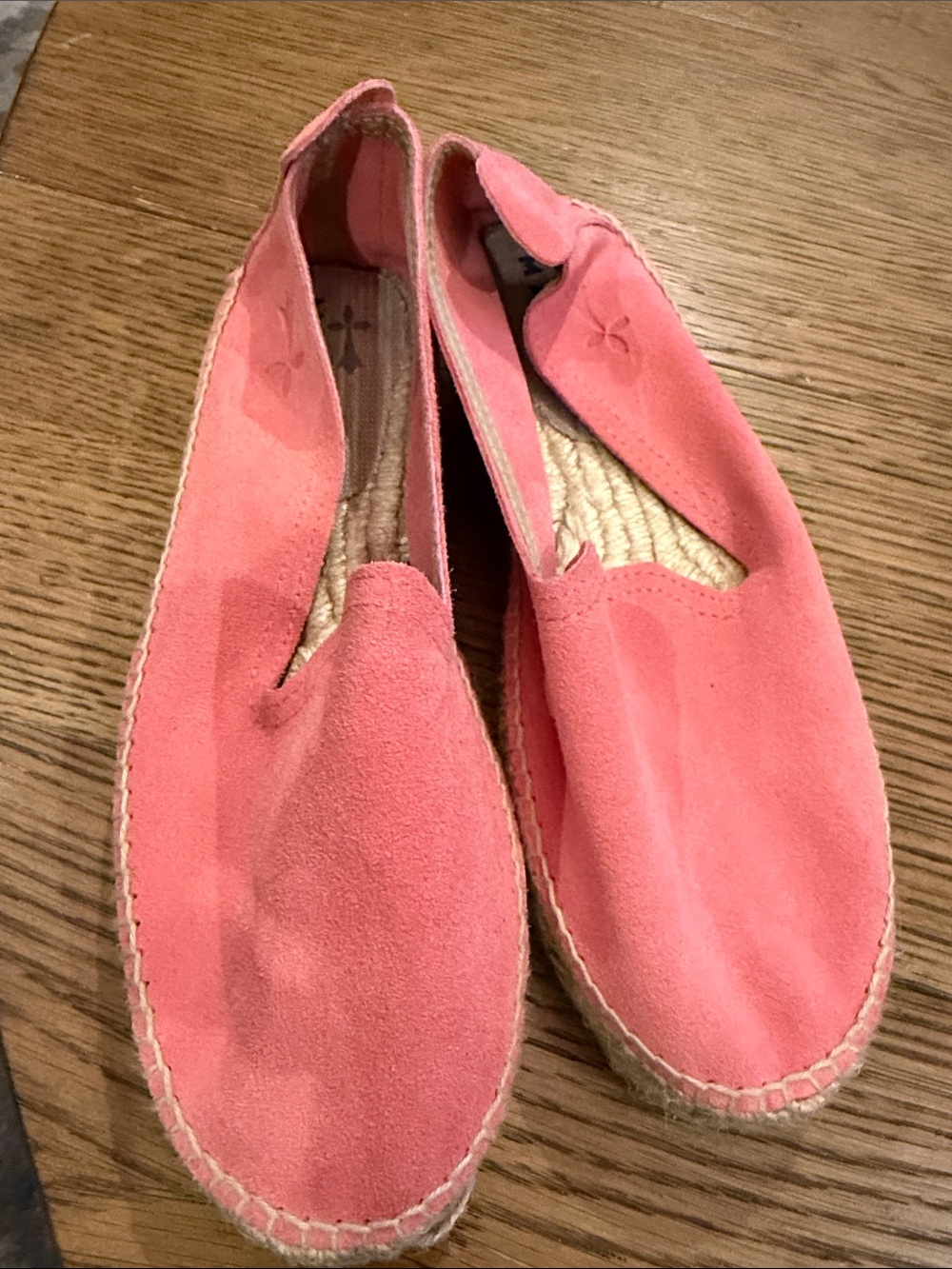 Manebi Pink Suede Espadrille Flats